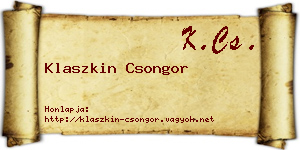 Klaszkin Csongor névjegykártya