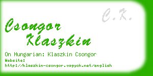 csongor klaszkin business card